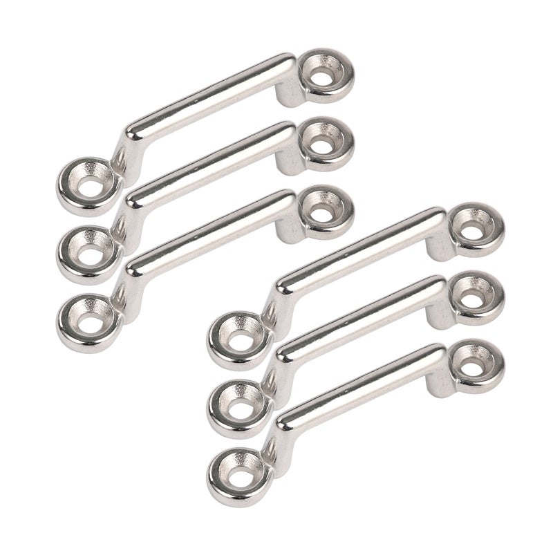 Amarine Made Pack of 6 Stainless Steel Bimini Top Strap, Pad Eye,Footman's Loop for Jeep Corvette, Buggy, Kayak Tie Downs - Image 1